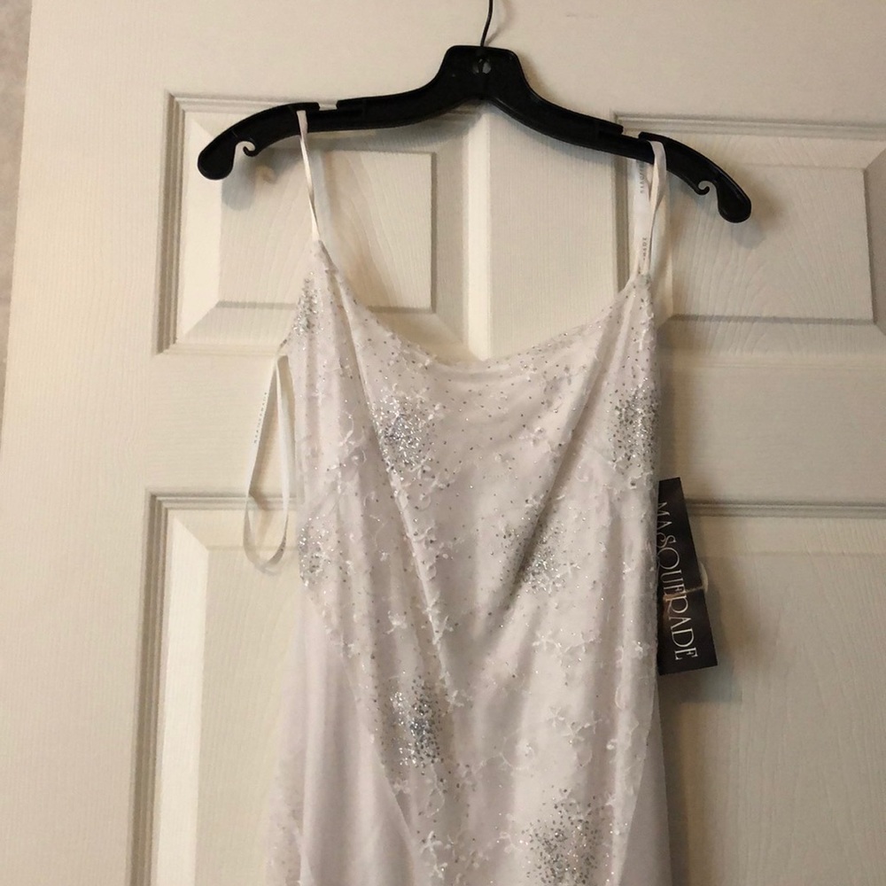 White sheer overlay dress